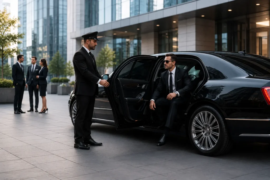 Chauffer Opening The door for Passenger